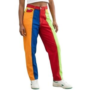 VTG 90s CROSS COLOURS Colorblock Pants Womens 13/14 Medium USA Streetwear RARE